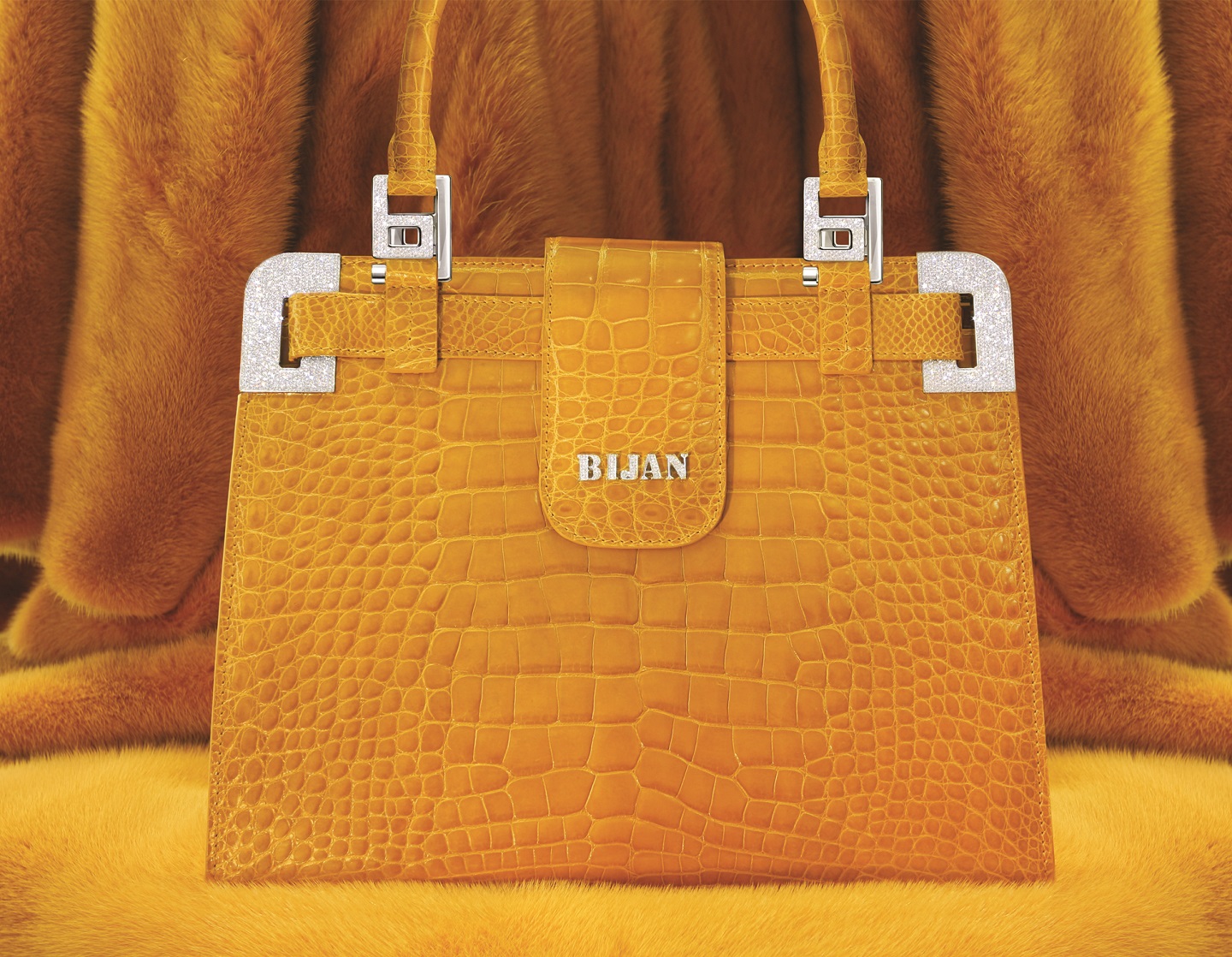 Bijan Yellow Duffle Bag – House of Bijan